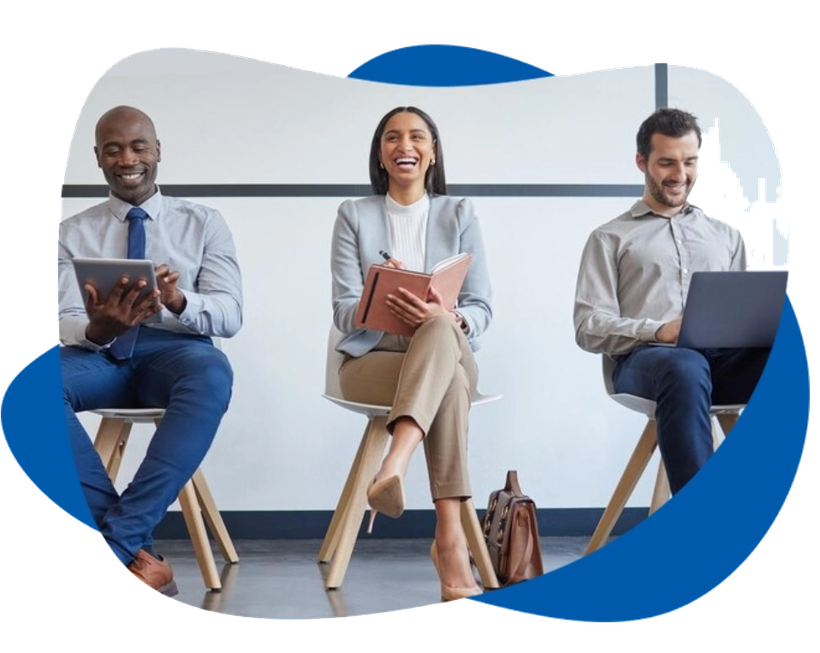 Healthcare professionals waiting for an interview